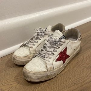 Lightly worn Golden Goose Sneakers - May edition / Red sequin star (Size 8)
